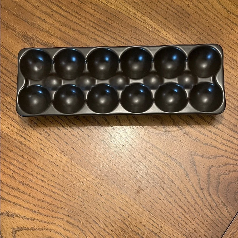 Rae Dunn Farm to Table Black Ceramic‎ Egg Tray